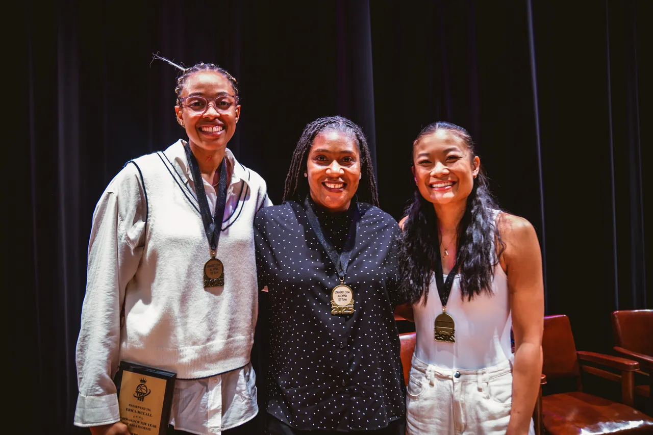 WPBA honorees pose with their medals at a league awards event